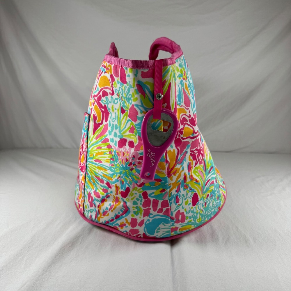 Lilly Pulitzer Multicolor Floral Print Insulated Cooler Tote Bucket Bag - Picture 8 of 12
